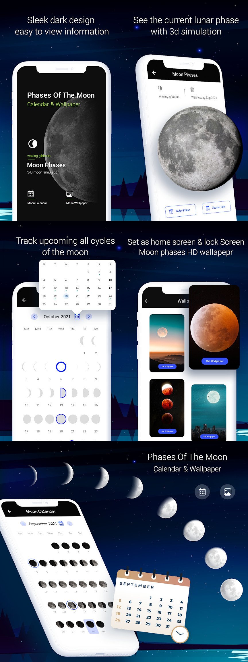 Moon Phase Calendar - Phases of the Moon